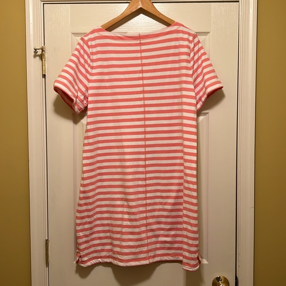 T. By Talbots size L Terry Cloth pink and white striped casual dress. - Picture 4 of 4